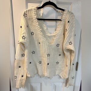 Sunday Stevens distressed Sweater